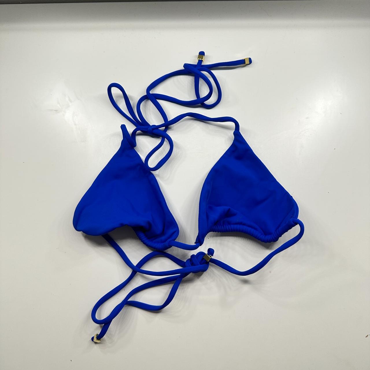 Sylk Swim Blue Bikini Top Triangle style String ties - Depop