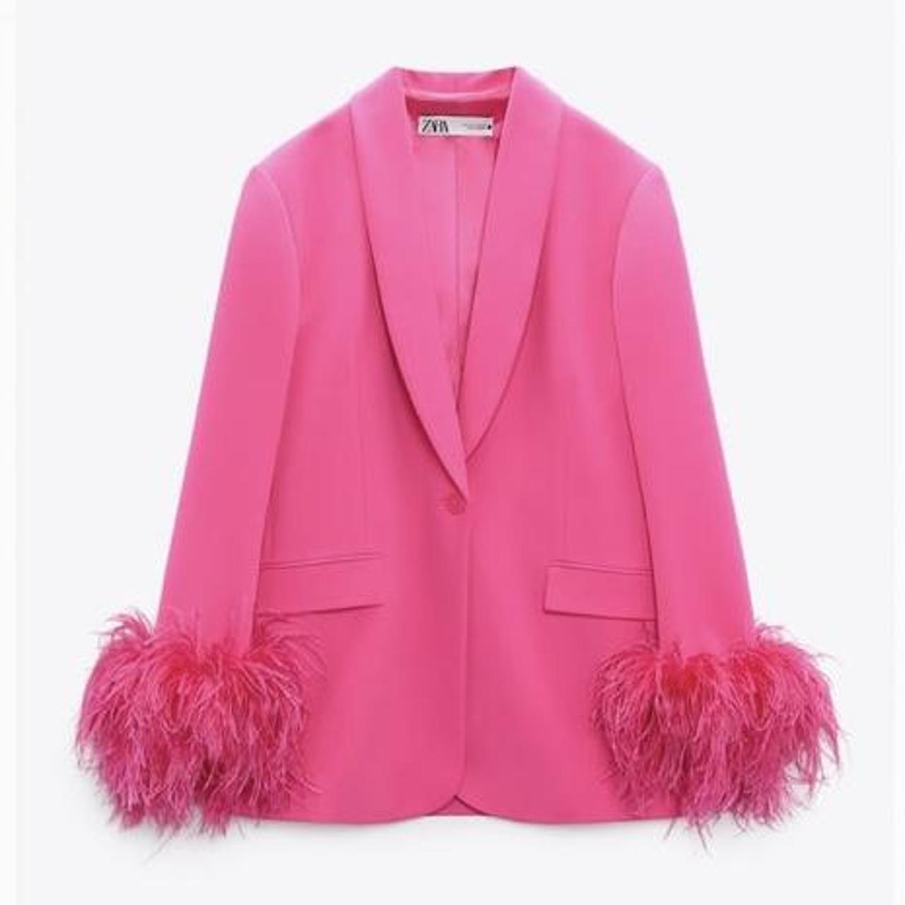 Zara Women's Pink Tailoredjackets Depop