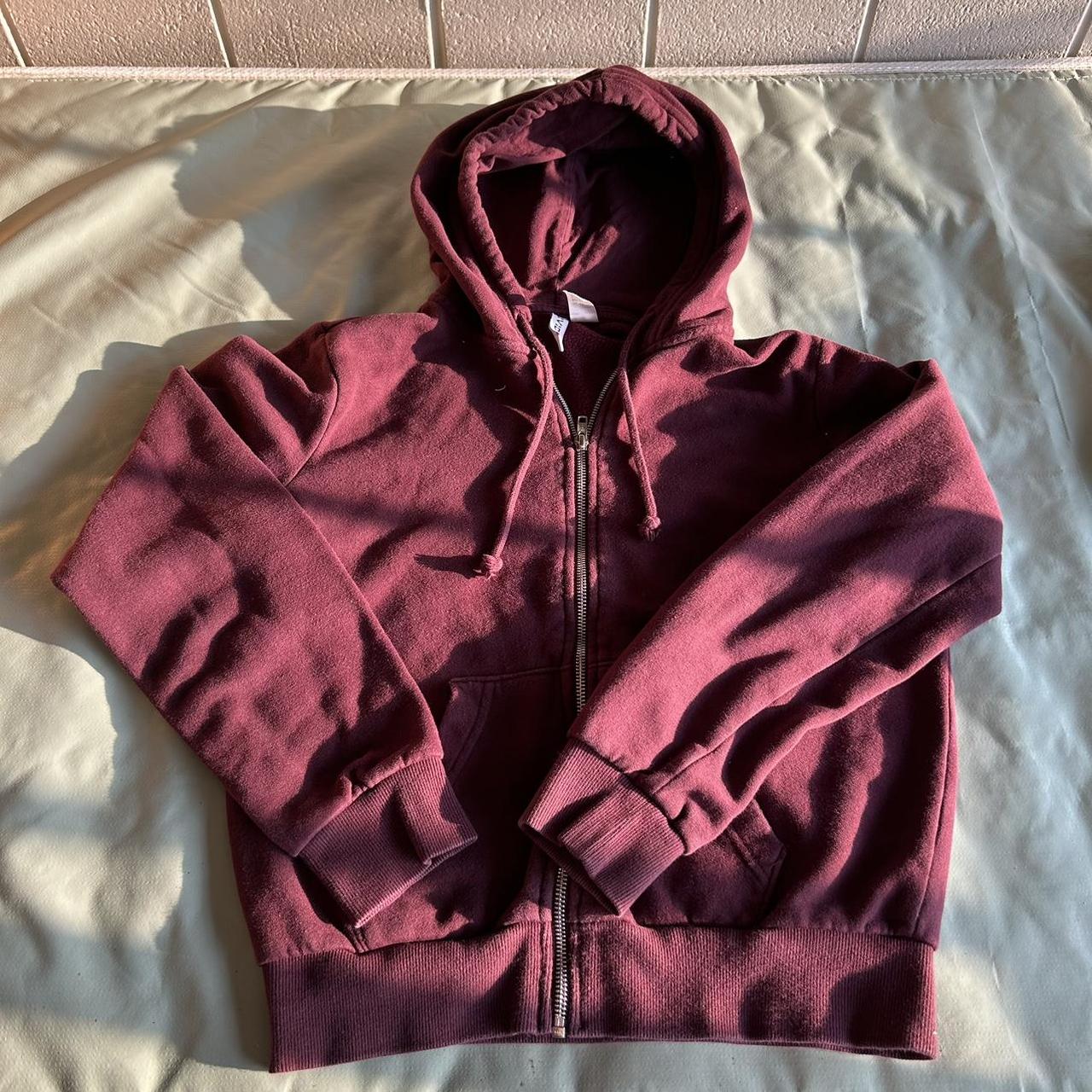 H&M Women's Burgundy and Red Jacket | Depop