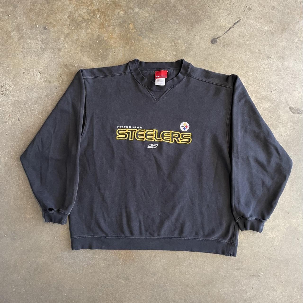 Vintage Pittsburgh Steelers sweatshirt in grey. From - Depop