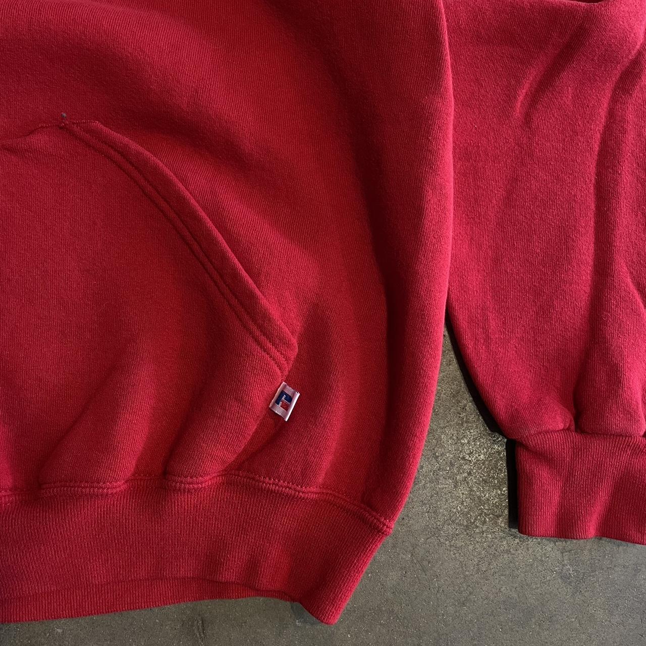 Russell Athletic Men's Red and Burgundy Hoodie | Depop