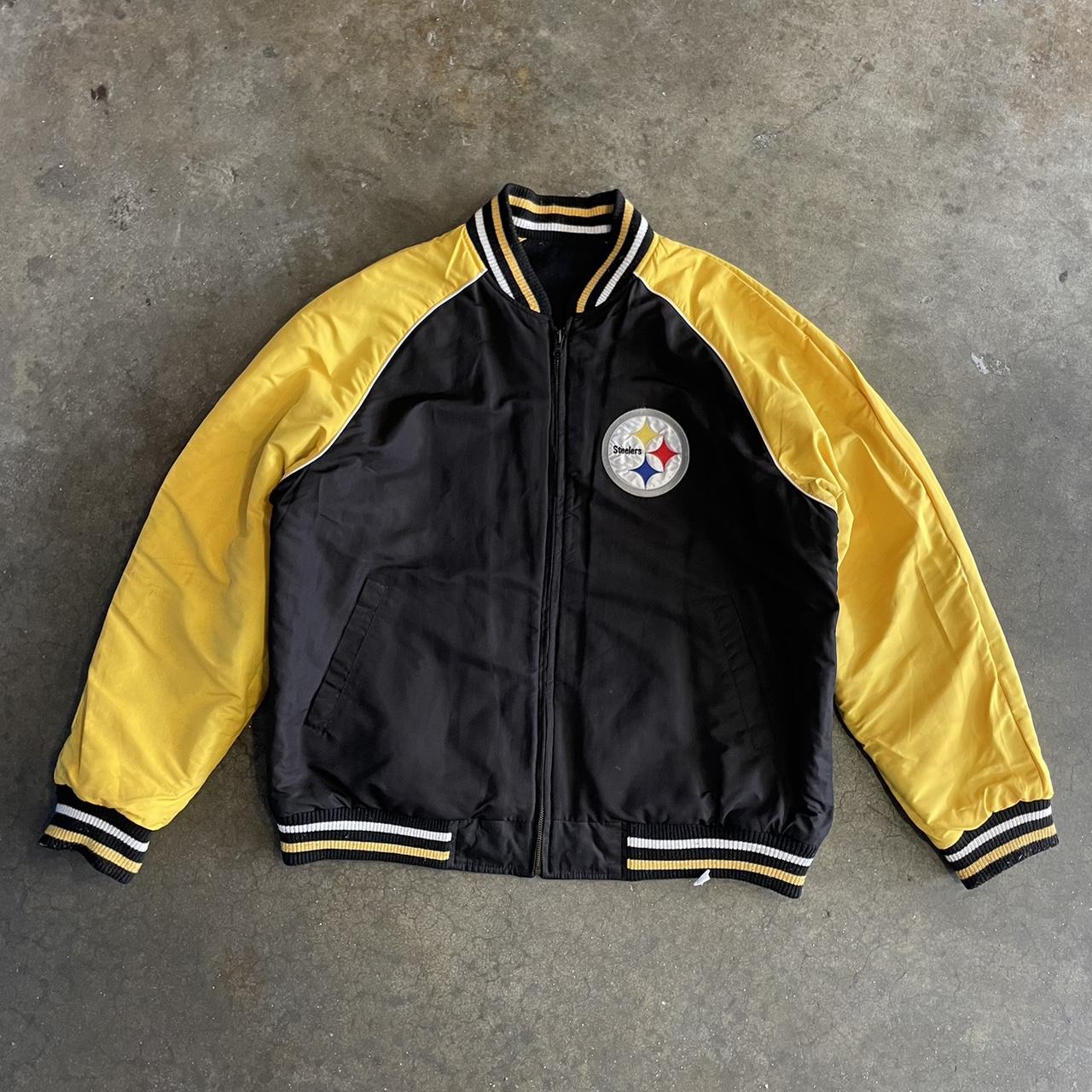 pittsburgh steelers leather jacket great condition - Depop