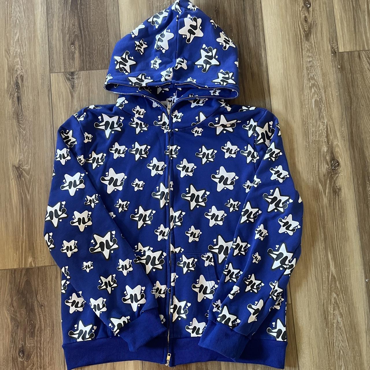 Love Label Men's Blue and White Hoodie