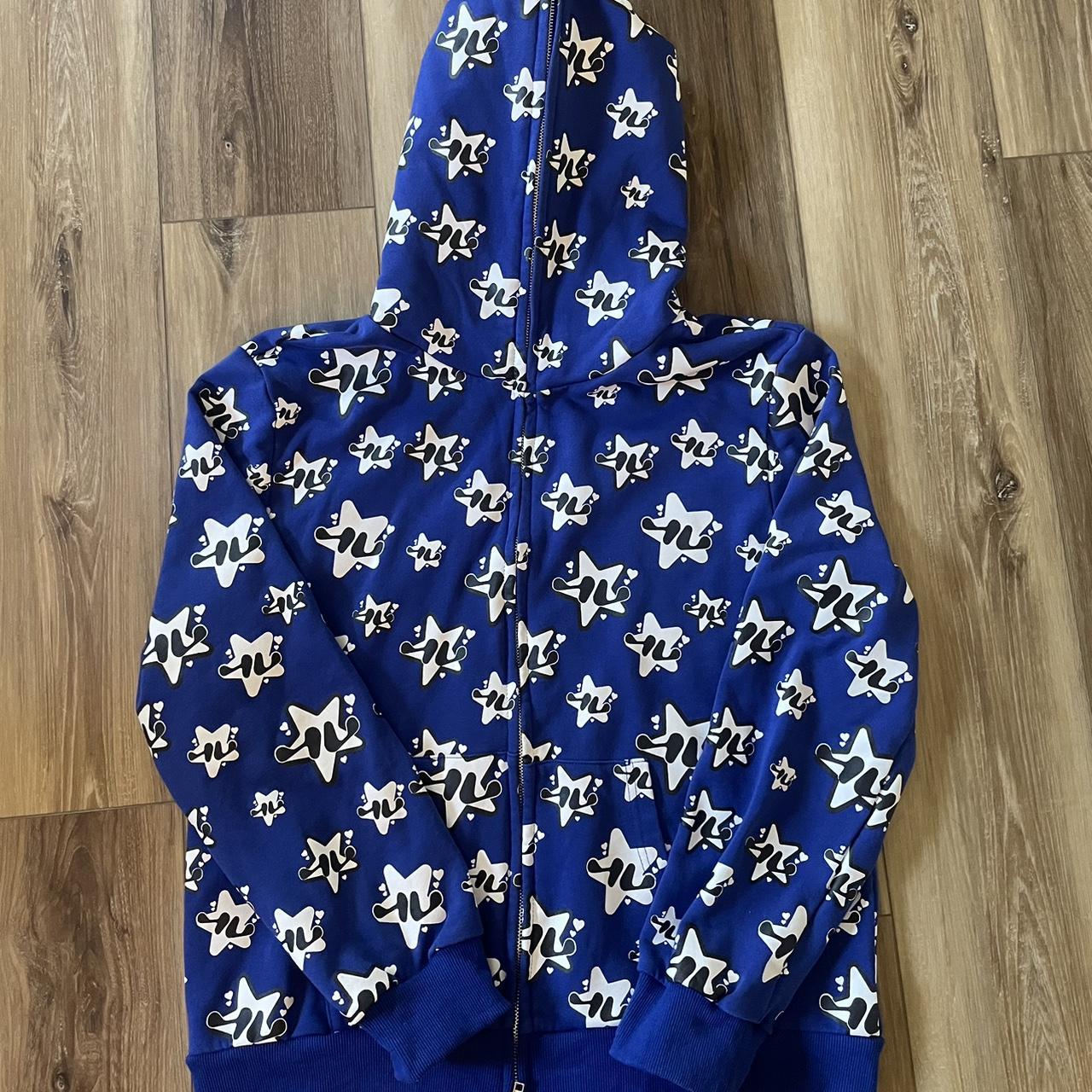 Love Label Men's Blue and White Hoodie (3)