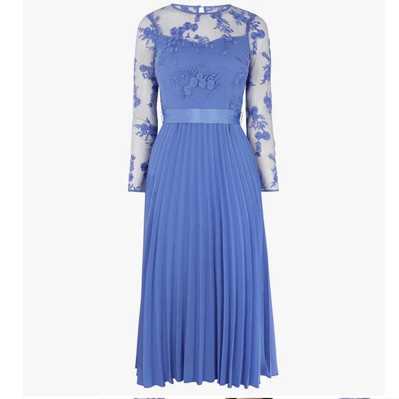 Coast Odetta Lace Midi Dress in Cornflower Size