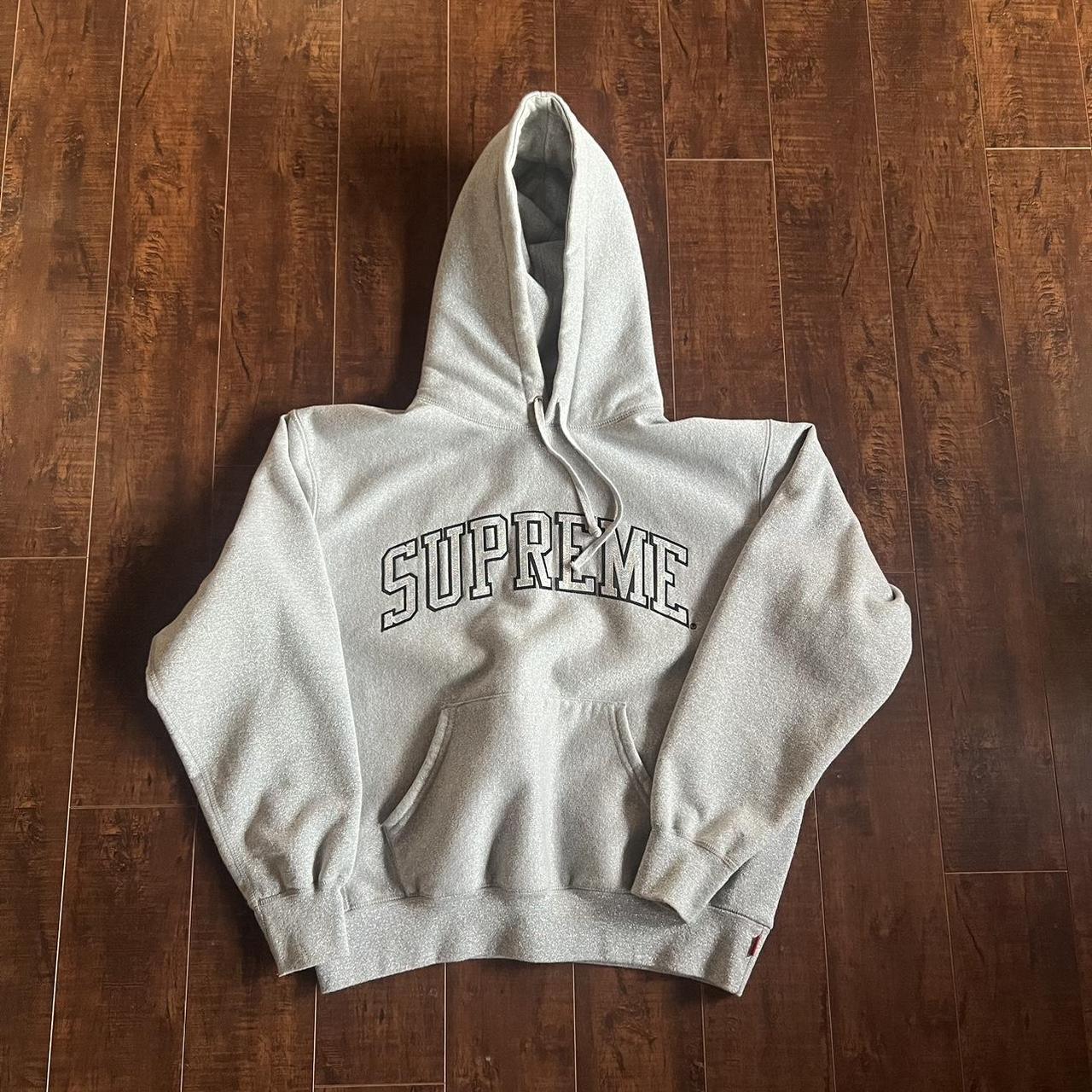 supreme glitter arc hooded sweatshirt hoodie grey Depop