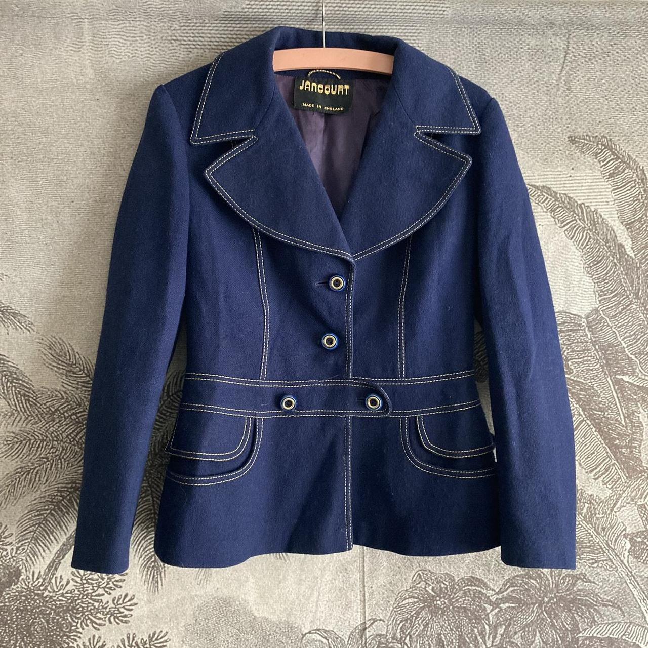 Vintage 60s/70s navy wool blazer Classic mod... - Depop