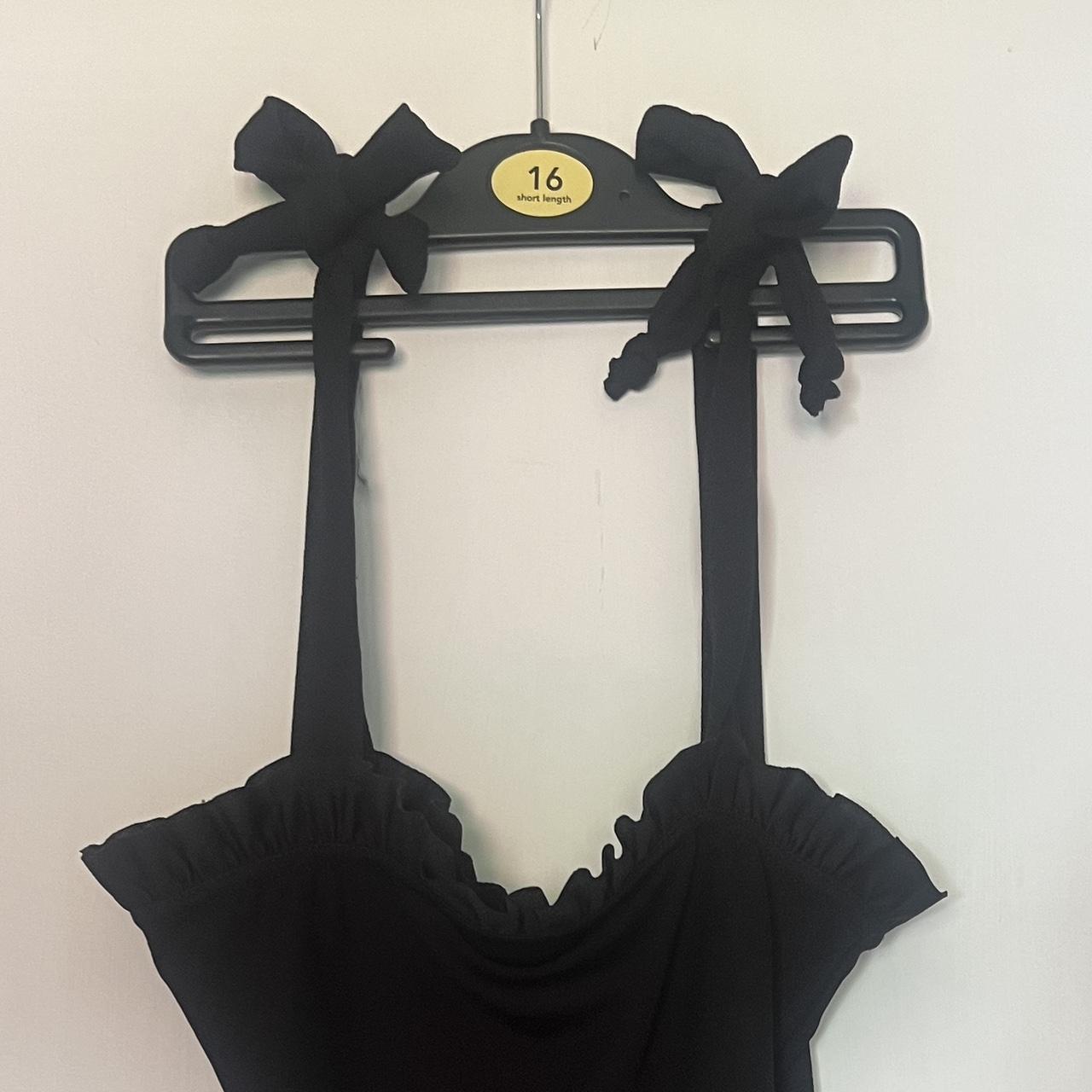 boohoo black tie dress