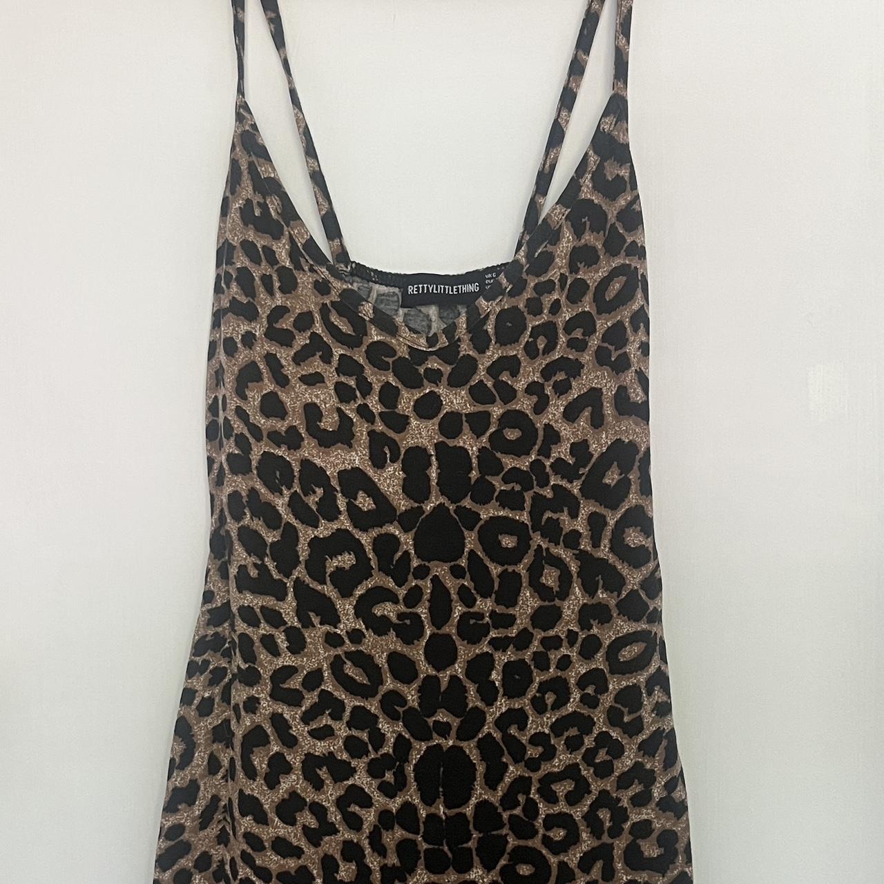Pretty Little Thing cheetah print dress Size uk 6,... - Depop