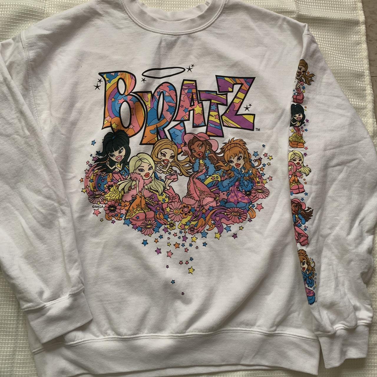 Bratz Women's White and Pink Sweatshirt | Depop