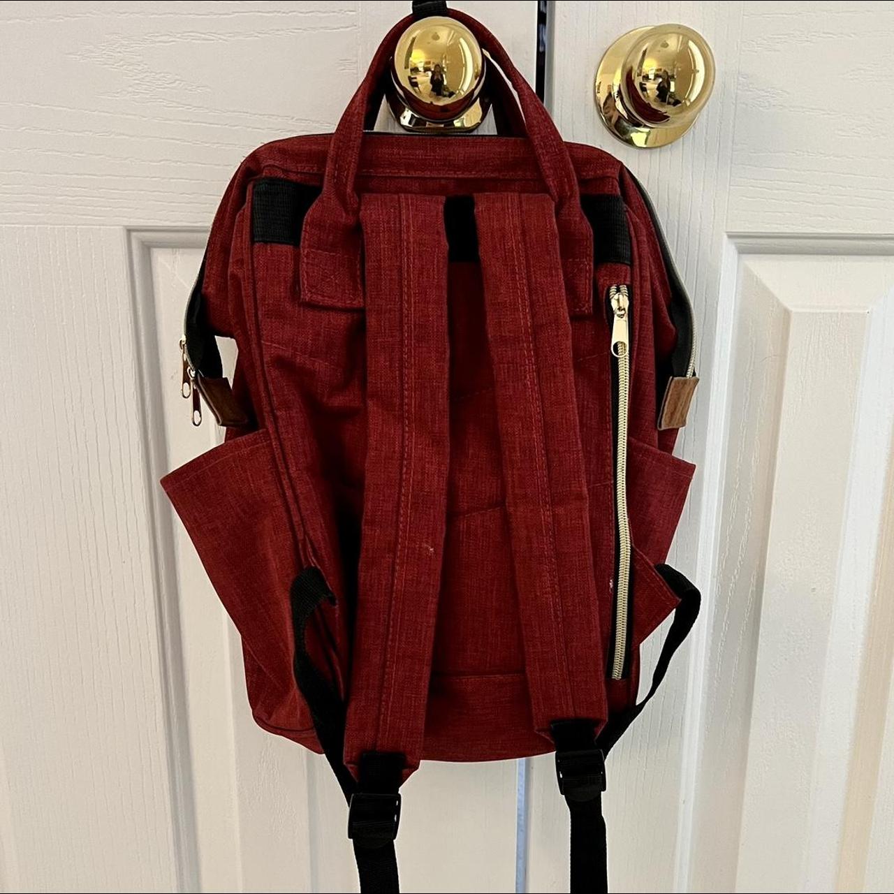 Kanken style waterproof square backpack in wine red.... Depop