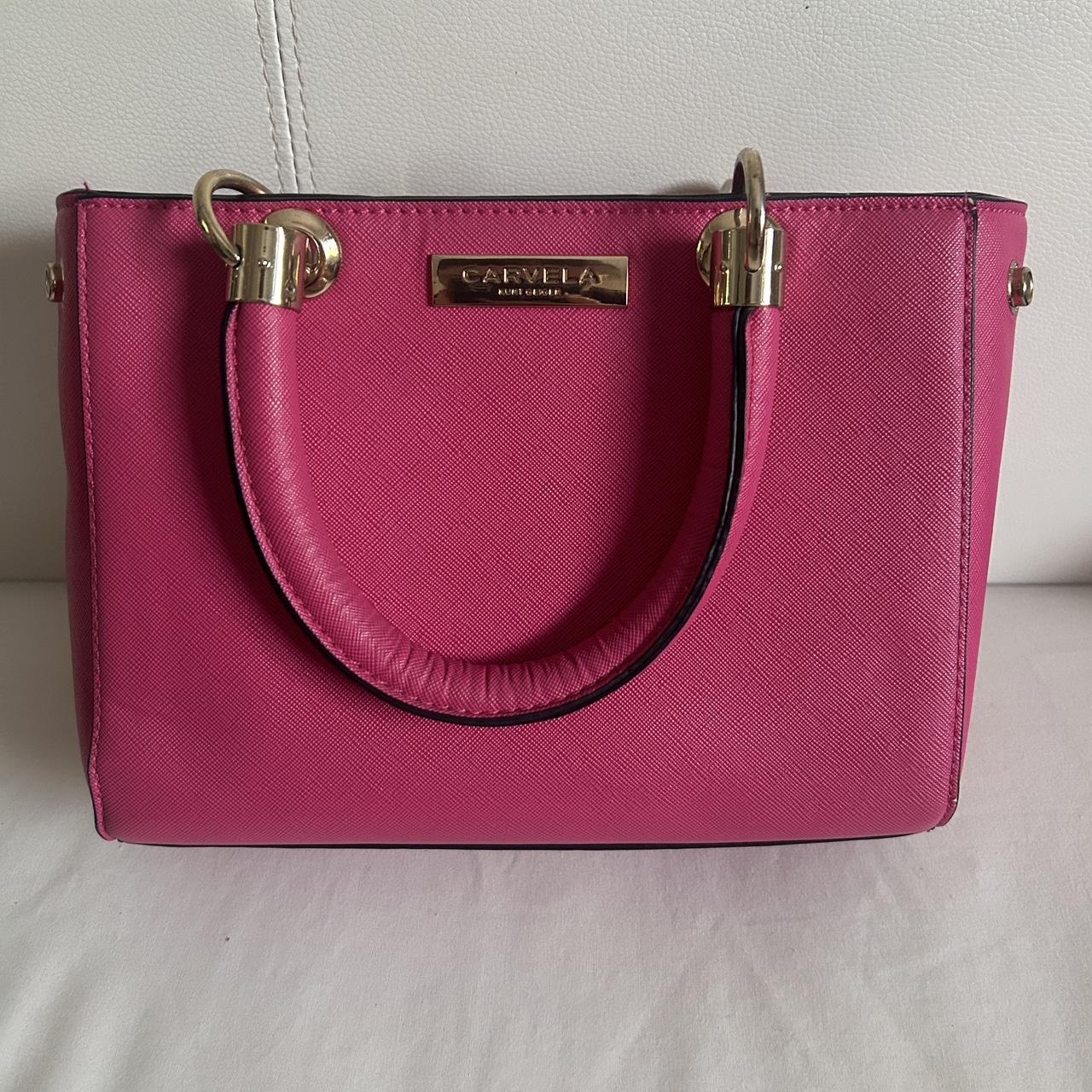Carvela Kurt Geiger bright pink square tote bag... Depop