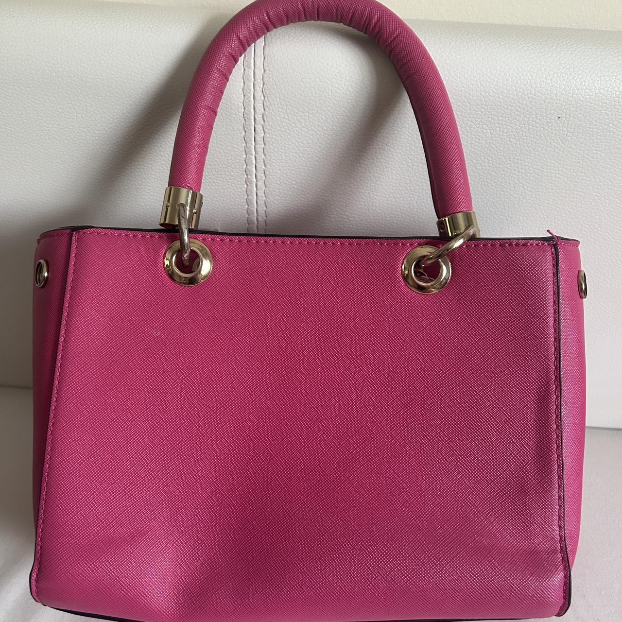 Carvela Kurt Geiger bright pink square tote bag... Depop