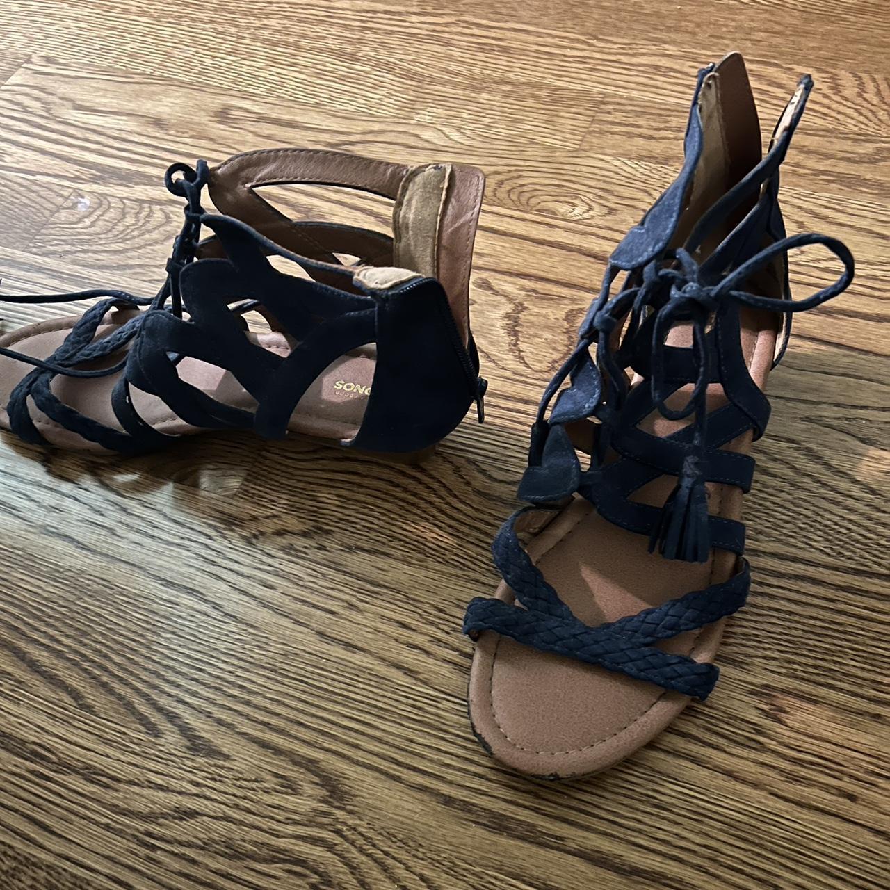 Buy Velvet Women Casual Flat Navy Blue Gladiator Sandals at Amazon.in