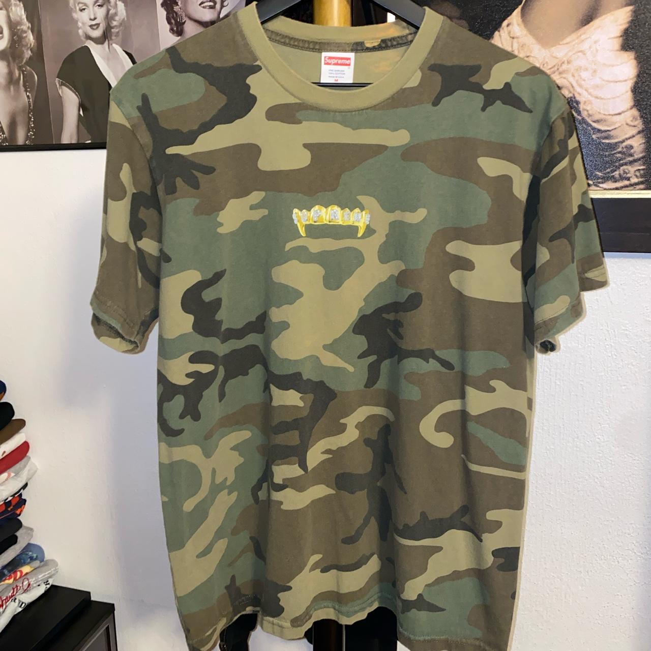 Supreme gold fronts tshirt Flaw shown overall... - Depop