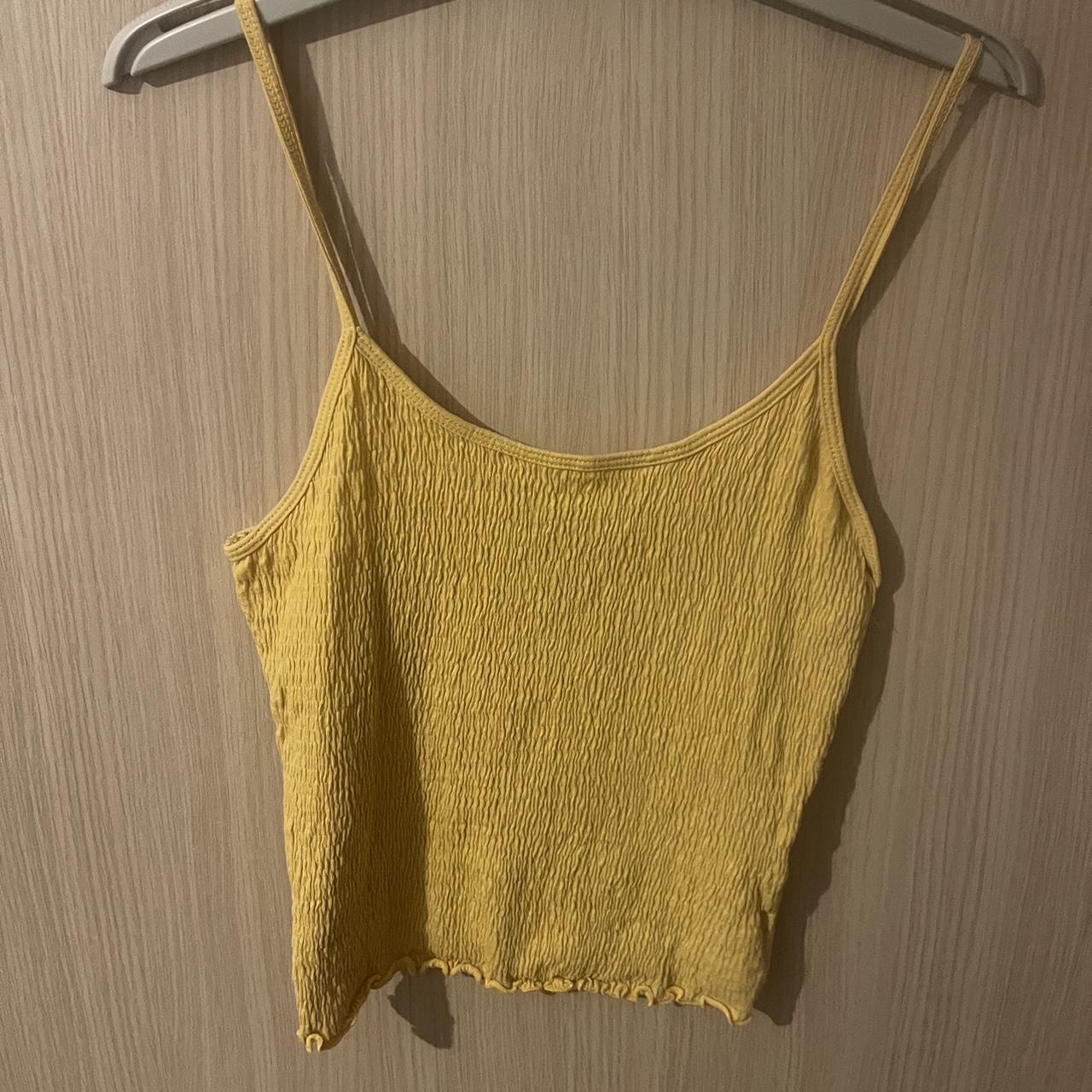 New Look Women's Yellow Croptop Depop
