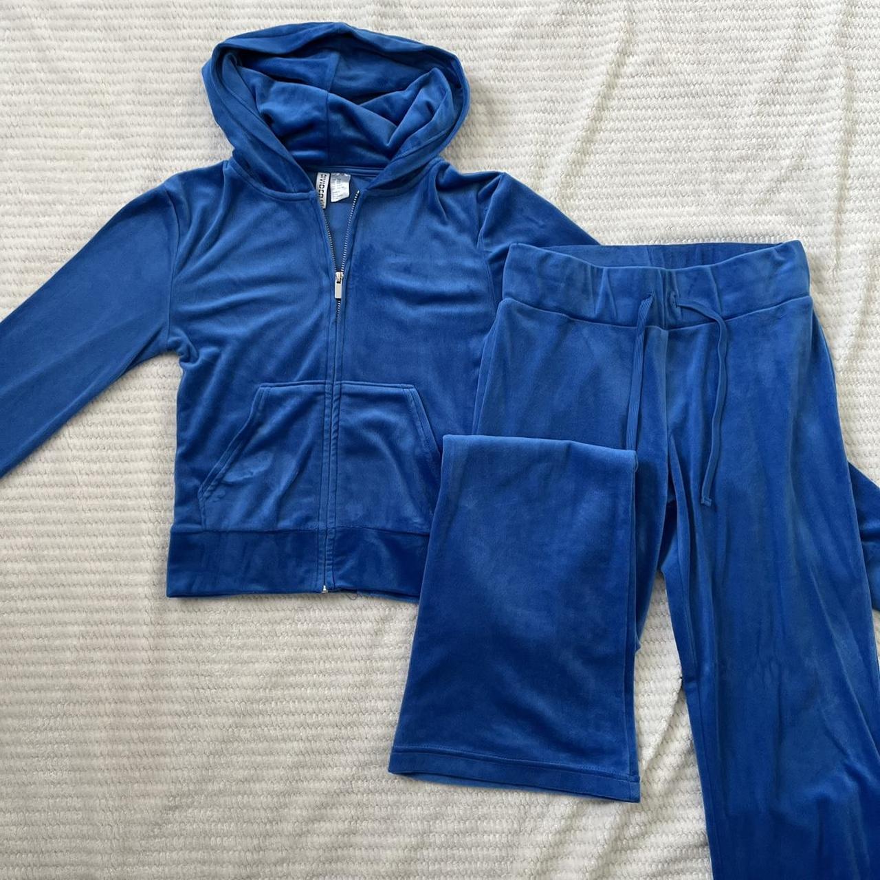 - blue h&m tracksuit - rly stretchy fits like an... - Depop