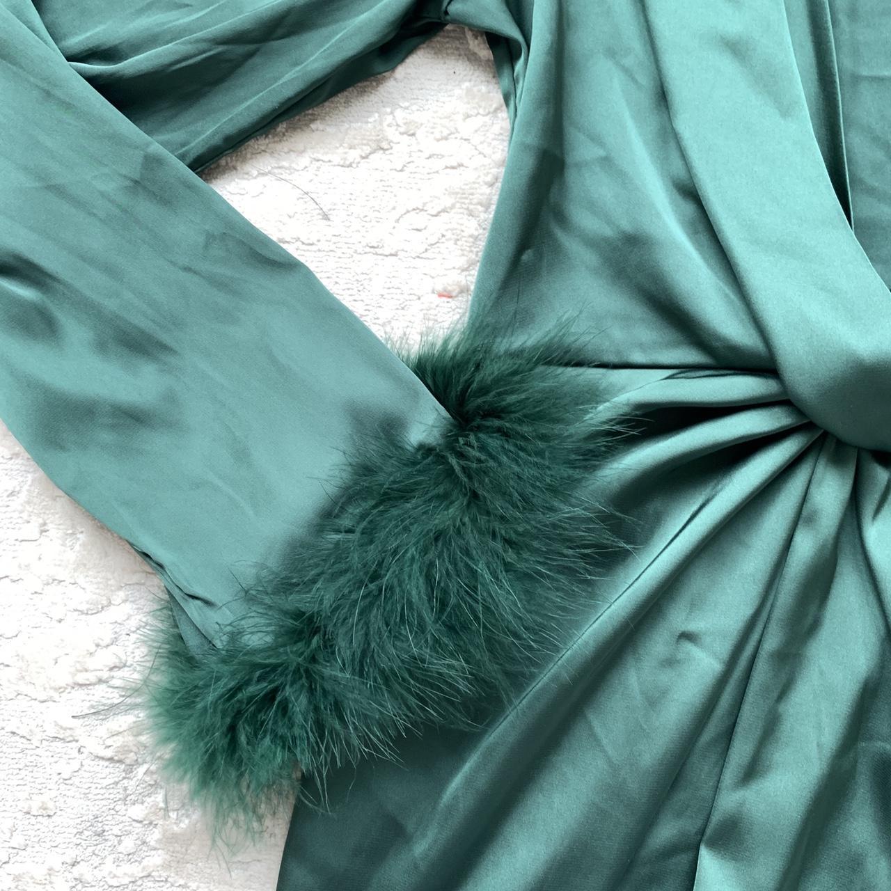 Fashion Nova Women's Green Dress | Depop