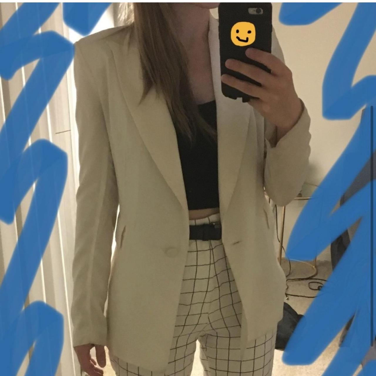 Lovers + Friends Women's Cream and White Jacket Depop