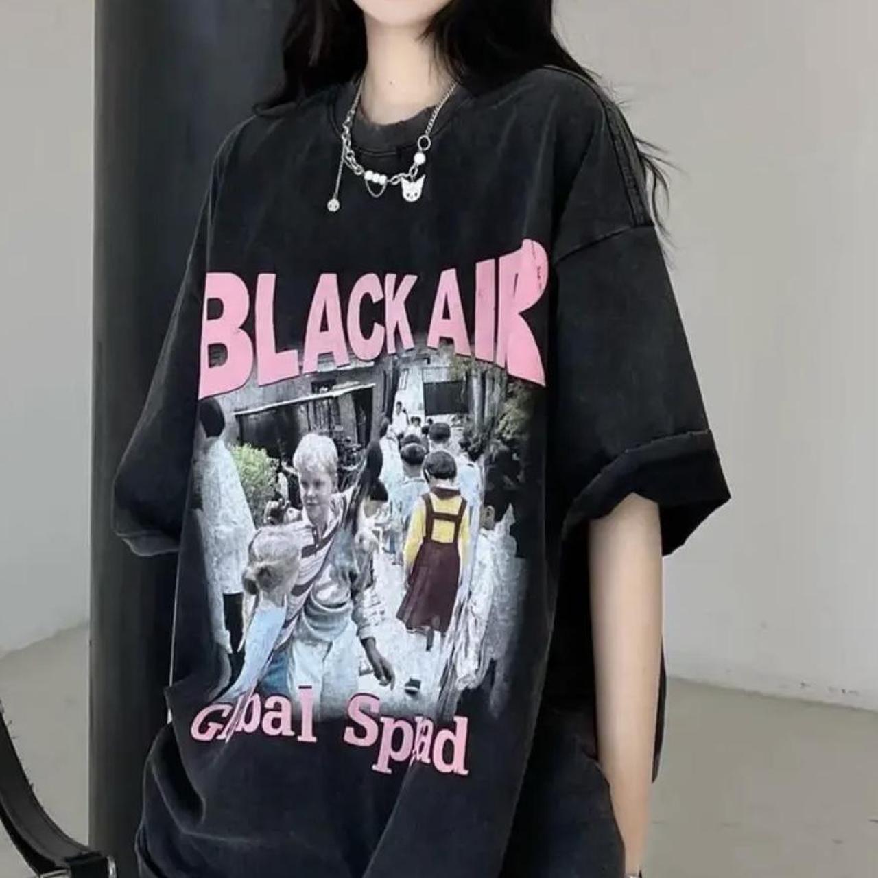 Black air global spread t-shirt Black and pink... - Depop