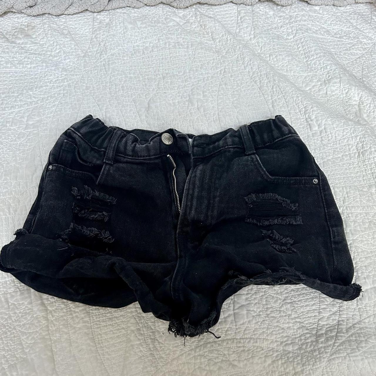 Black shredded hot sale shorts