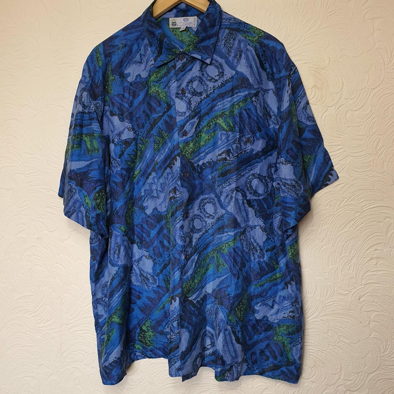 Vintage 90s 100% Silk Shirt Funky abstract patterned... - Depop