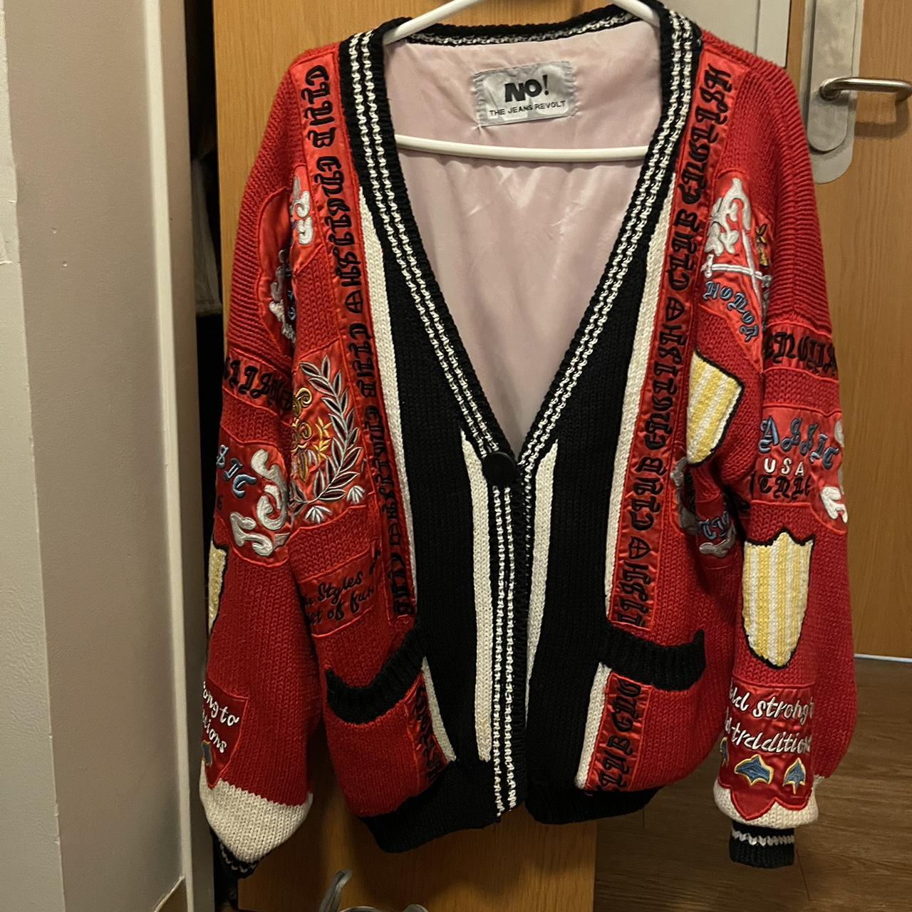 RARE 80s vintage No! jeans revolt sweater