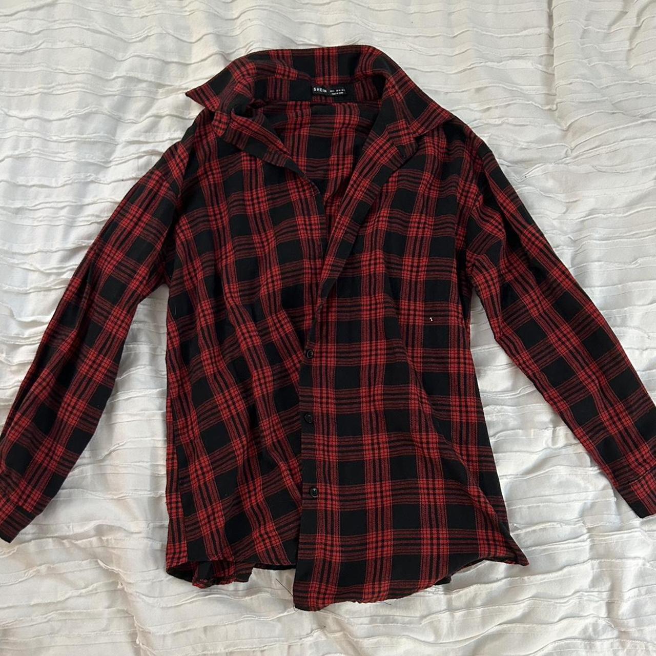 SHEIN Women's Red and Black Shirt | Depop