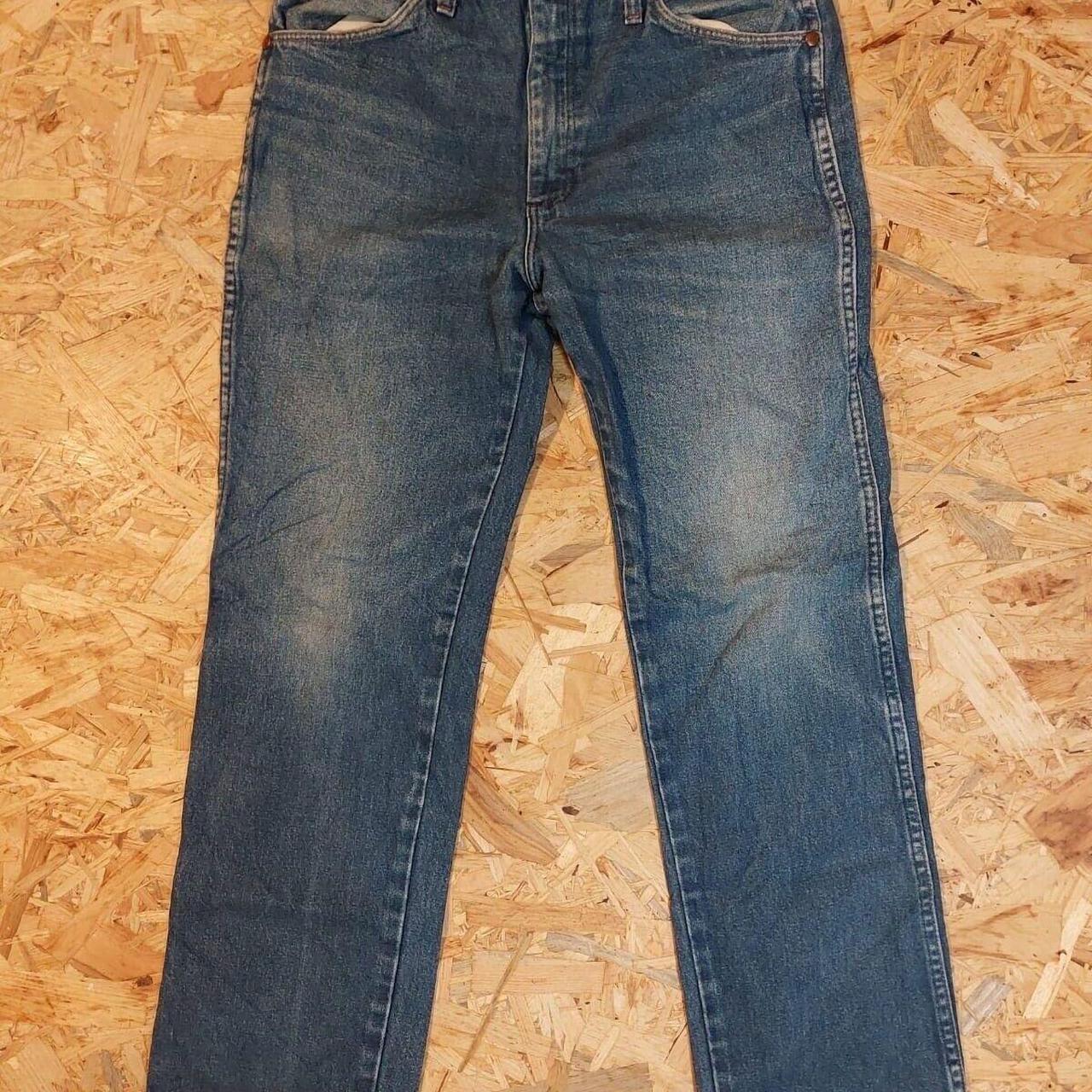 Vintage Wrangler W33 L30 Straight Mid Blue Jeans 90s... - Depop