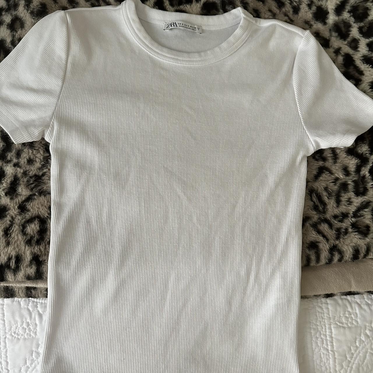 Zara white shirt sleeve top Brand new Never worn - Depop