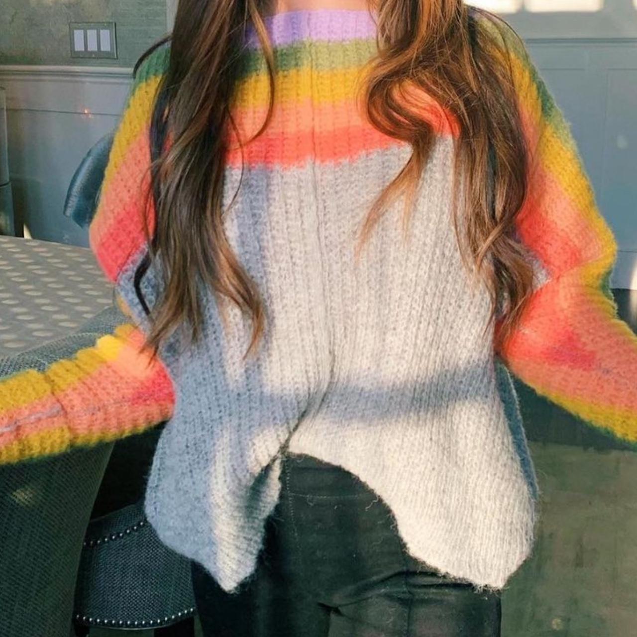 Free people outlet rainbow sweater