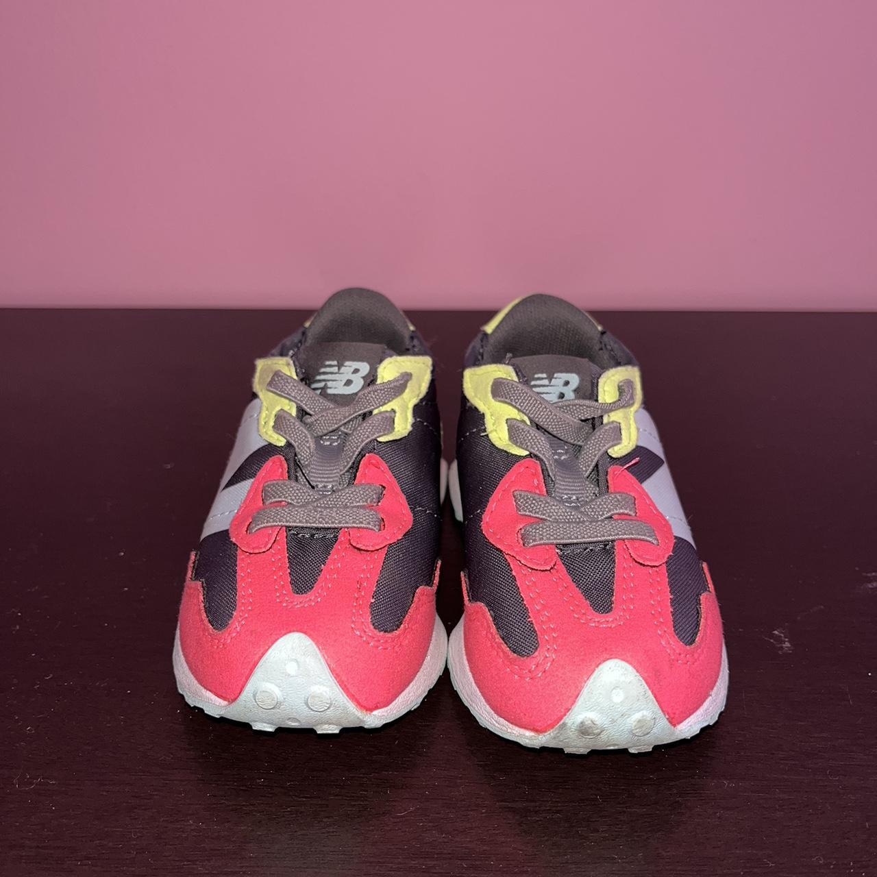 New Balance Pink and Green Trainers Depop