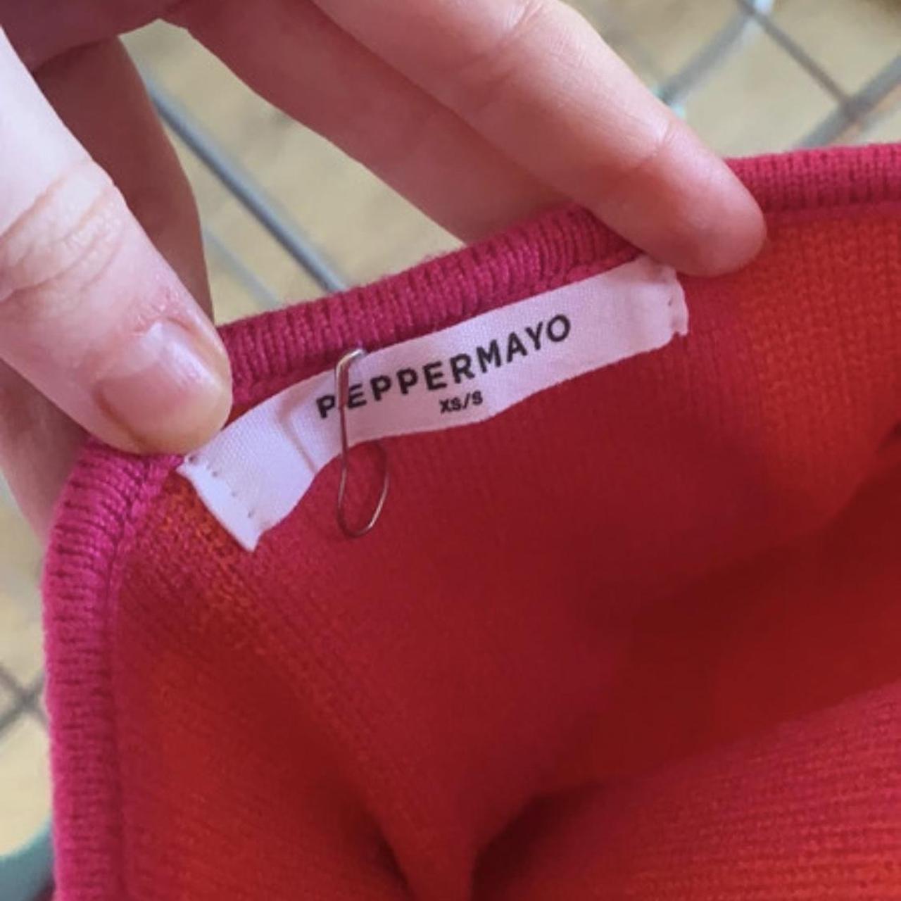 Peppermayo patterned knitted halterneck mini dress... Depop