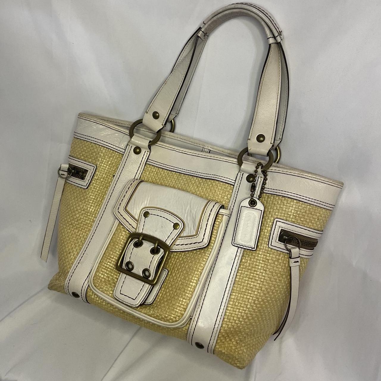 White coach purse in great condition - Depop