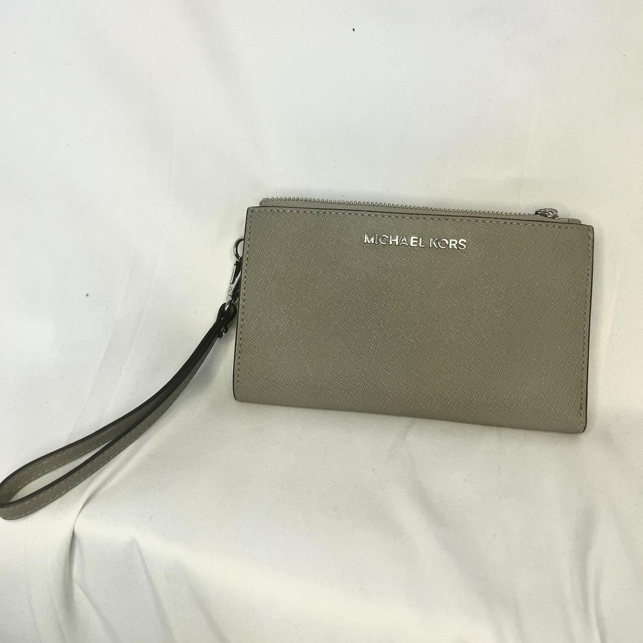 Michael Kors Women's Grey and Silver Wallet-purses | Depop