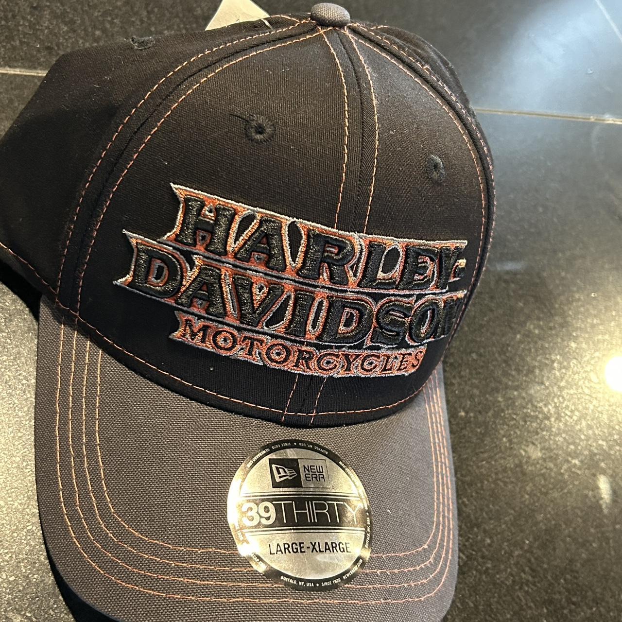 New Era Men's Caps - Black/Orange – New Era 39Thirty Harley-Davidson Colorblock Fitted Hat …