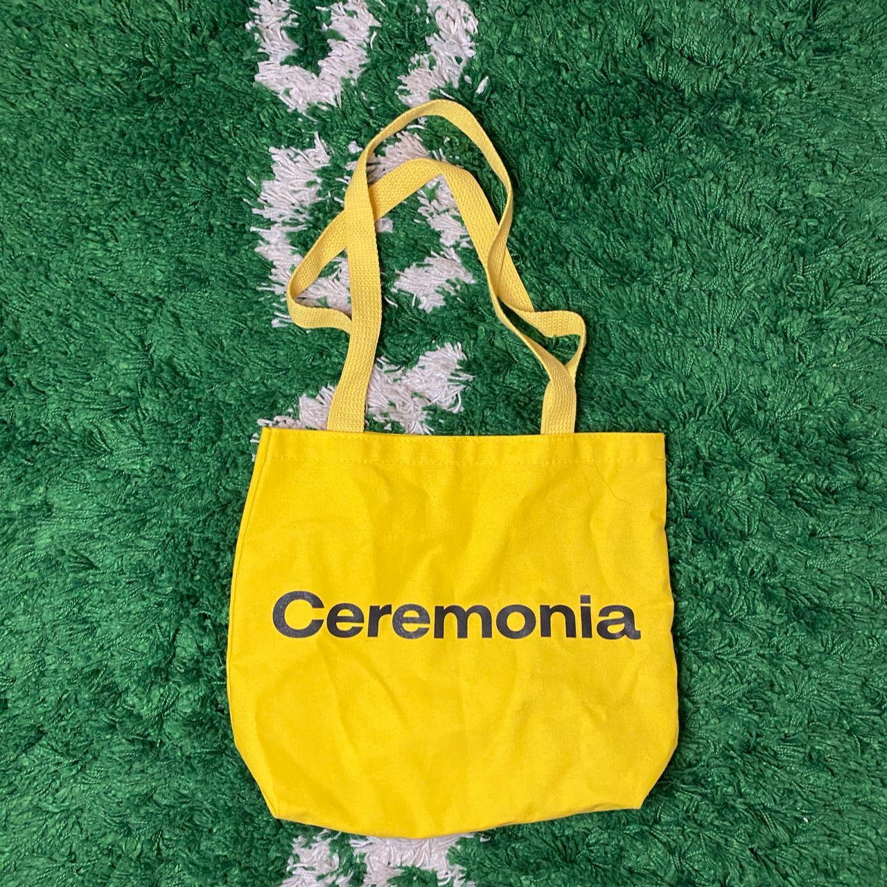 Bright yellow tote on sale bag