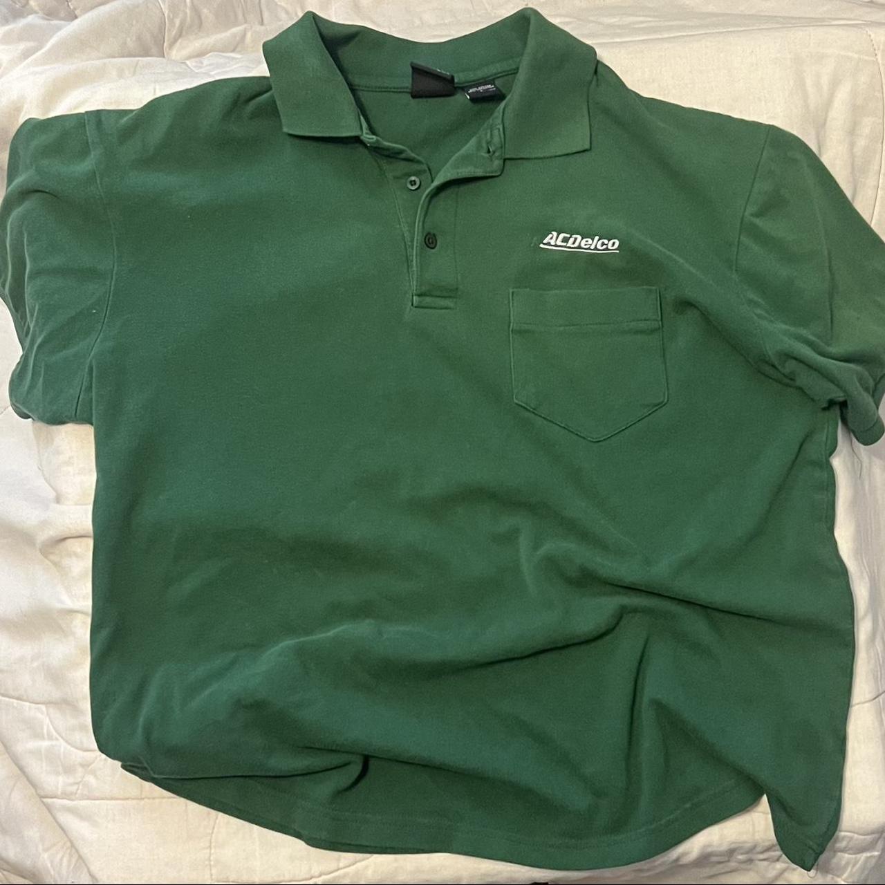 Green light washed polo shirt - Depop