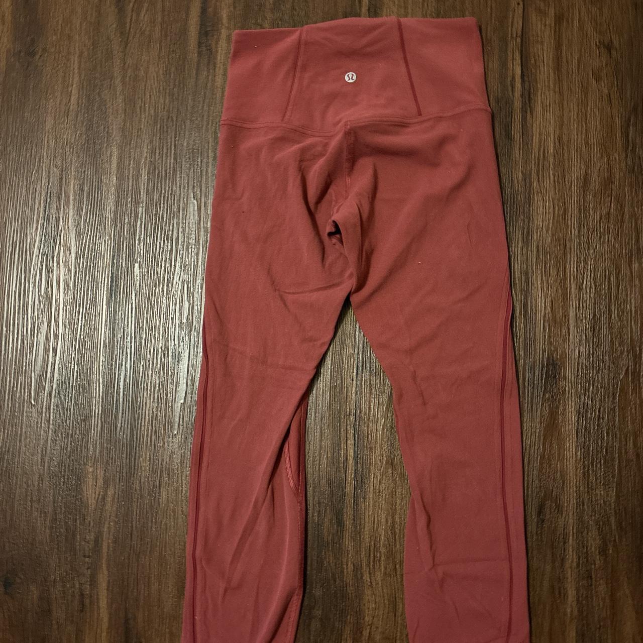 Lululemon fast and free leggings in red merlot size - Depop