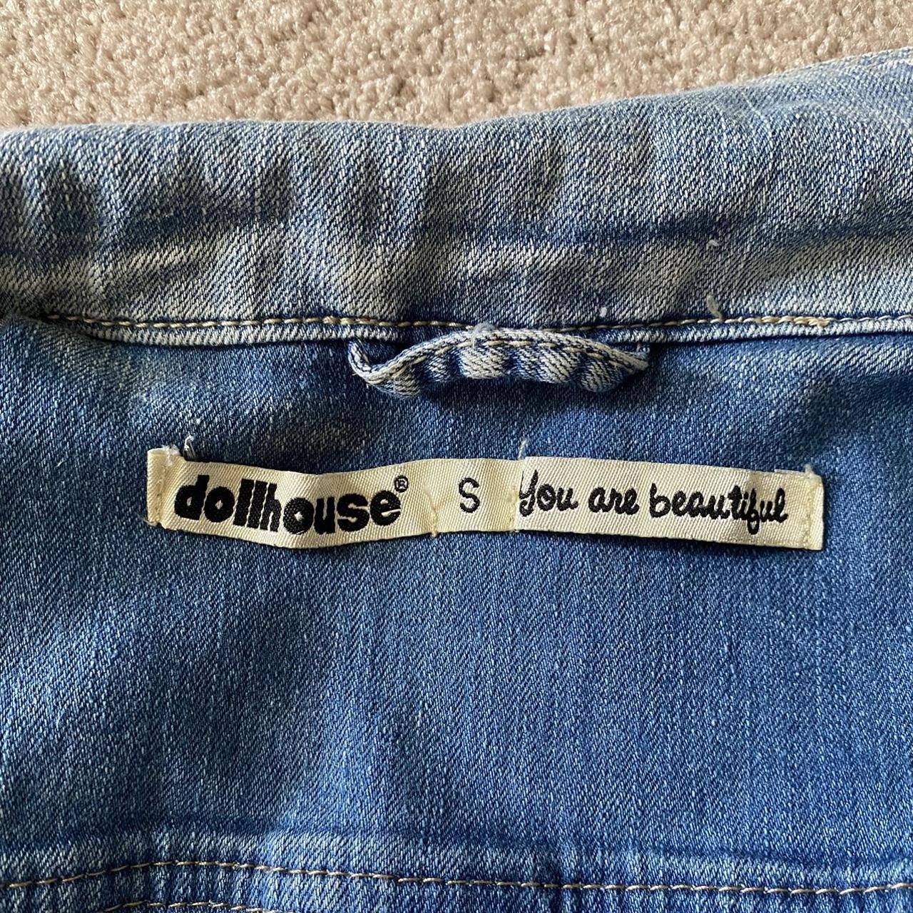 Dollhouse denim vest light wash with jewels on the... Depop