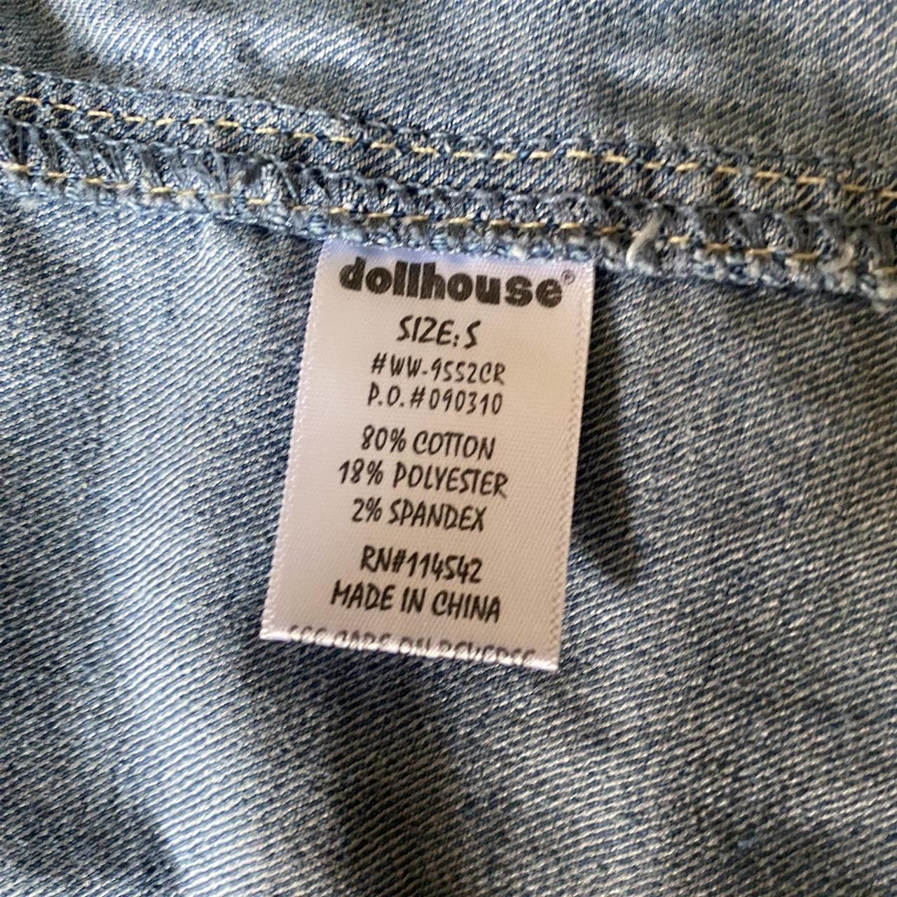 Dollhouse denim vest light wash with jewels on the... Depop
