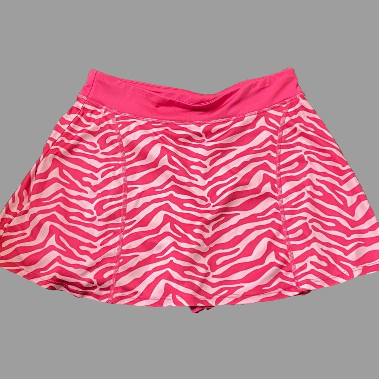 pink zebra print tennis skirt with... Depop