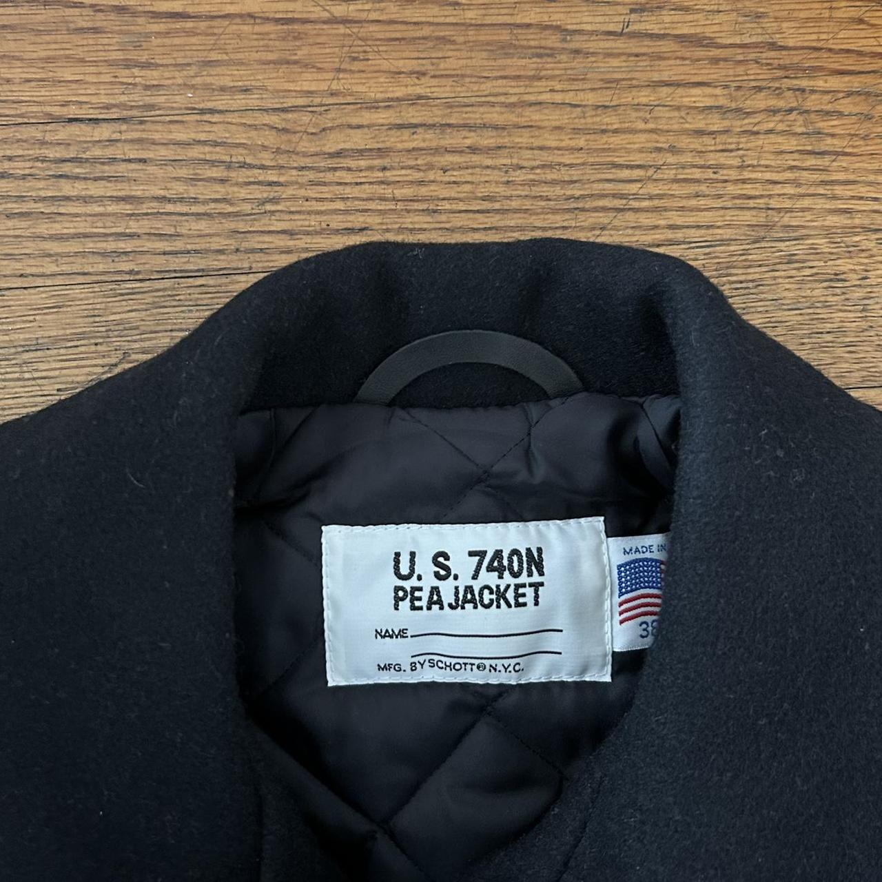 Men's black peacoat by Schott NYC in style 740.... - Depop