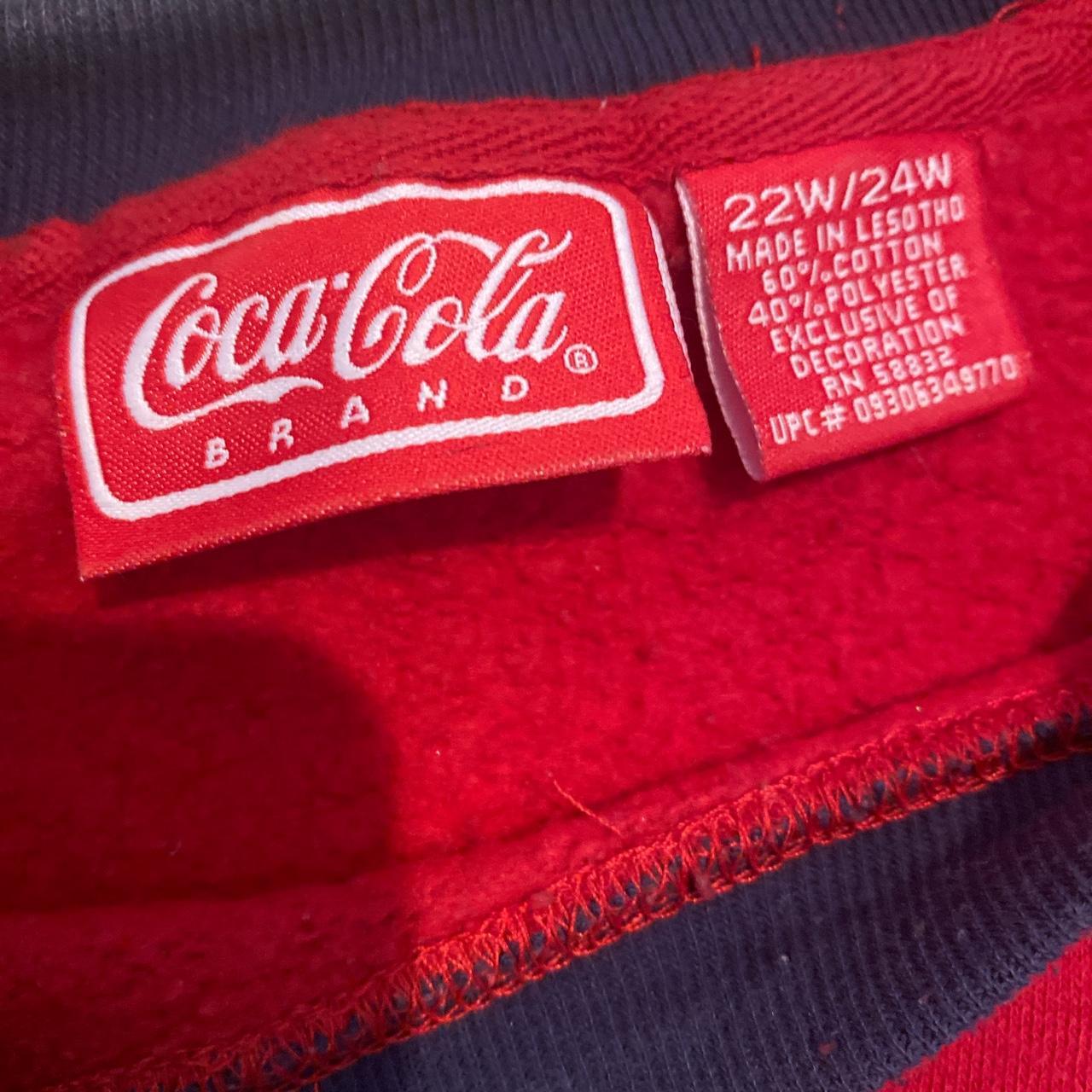 Coca-Cola Men's Red and Navy Jumper | Depop