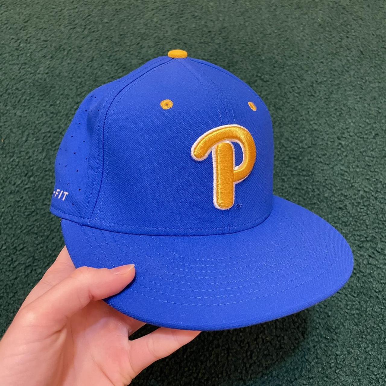 Nike Men's Blue and Yellow Hat Depop