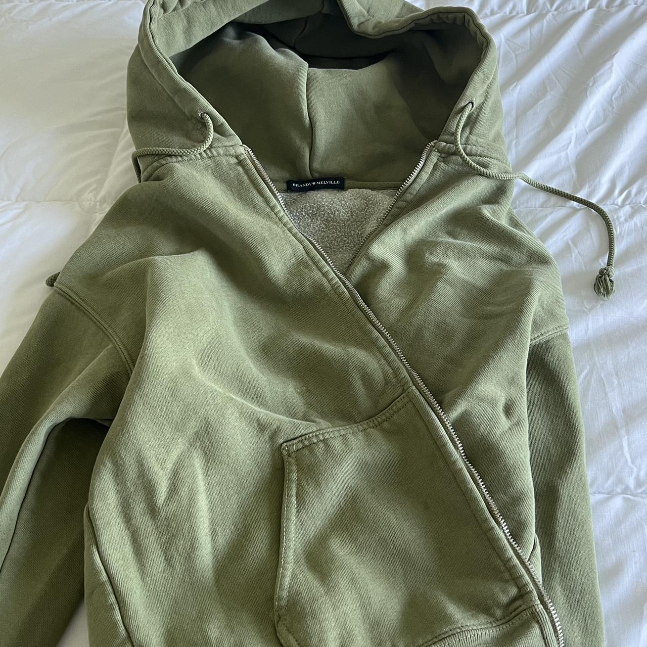Brandy Melville Women's Green and Khaki Jacket | Depop