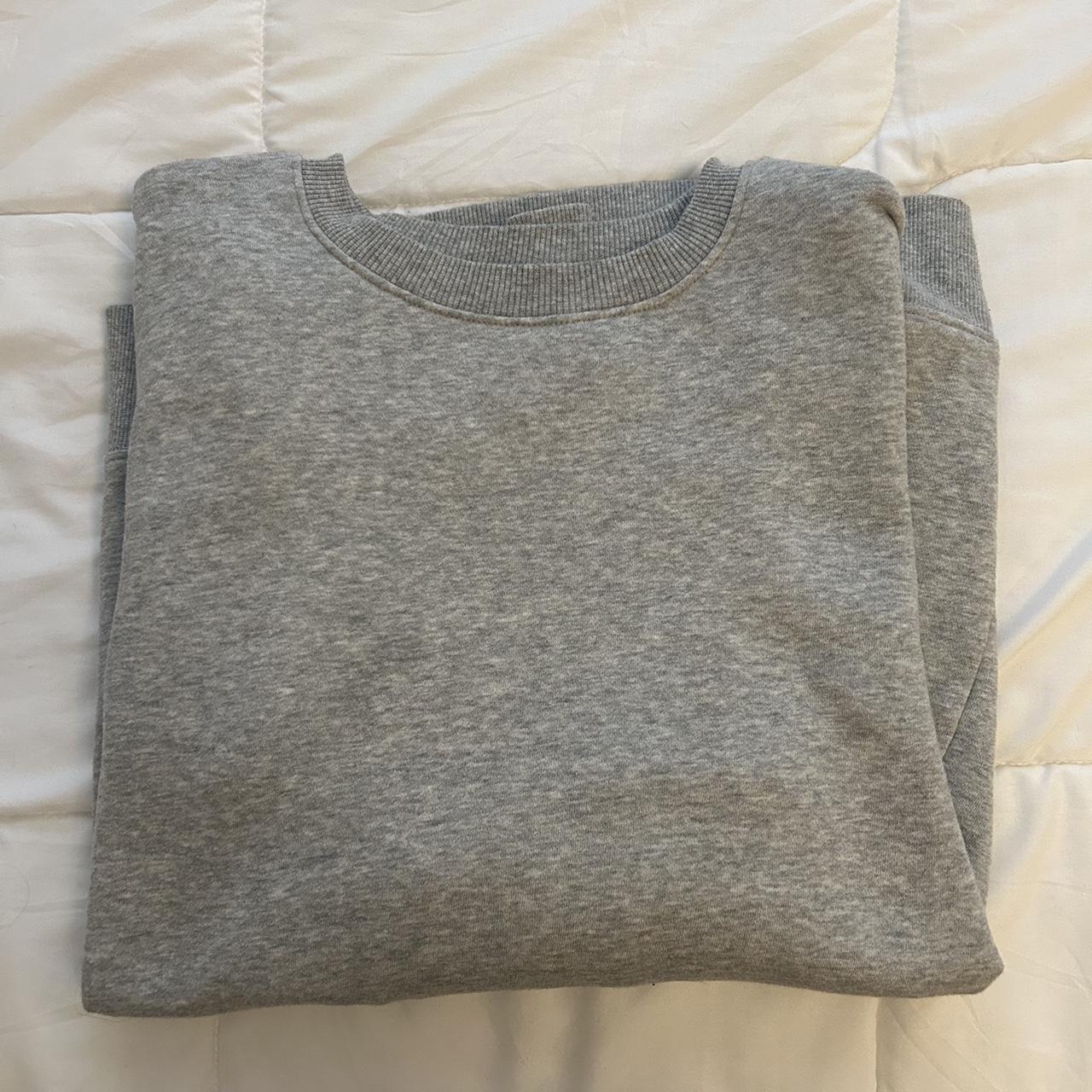 Oversized Grey Crewneck! super cute for a fall... - Depop