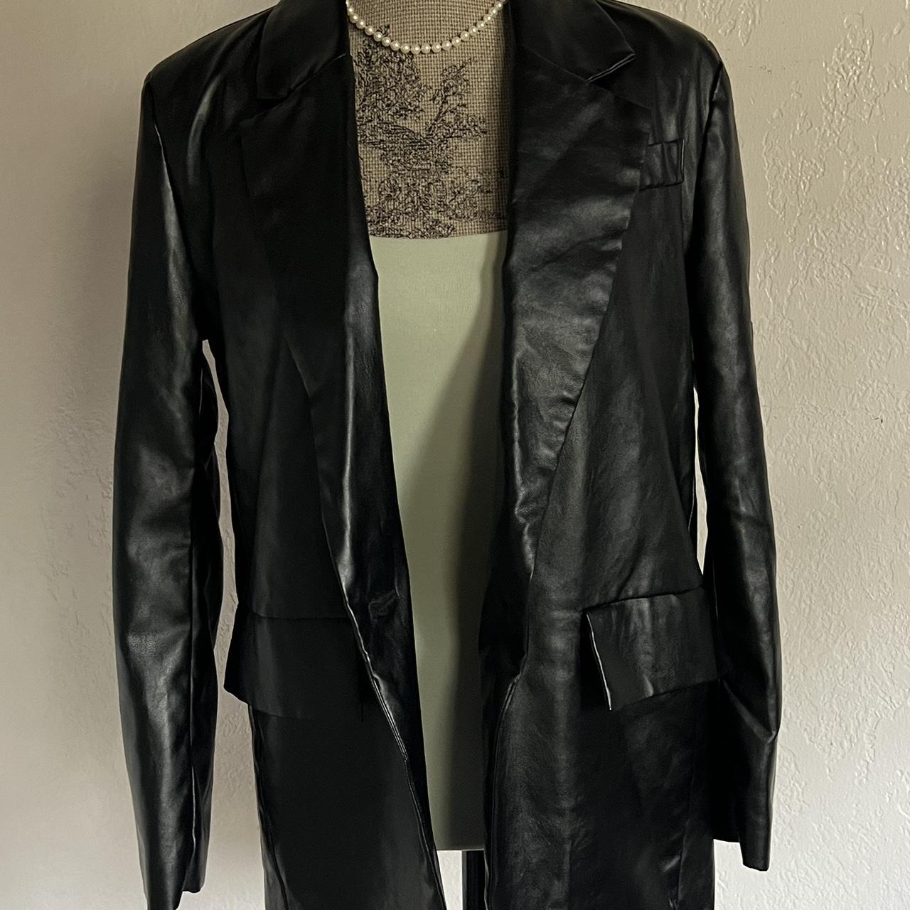 Princess polly black leather jacket Fits oversized... Depop