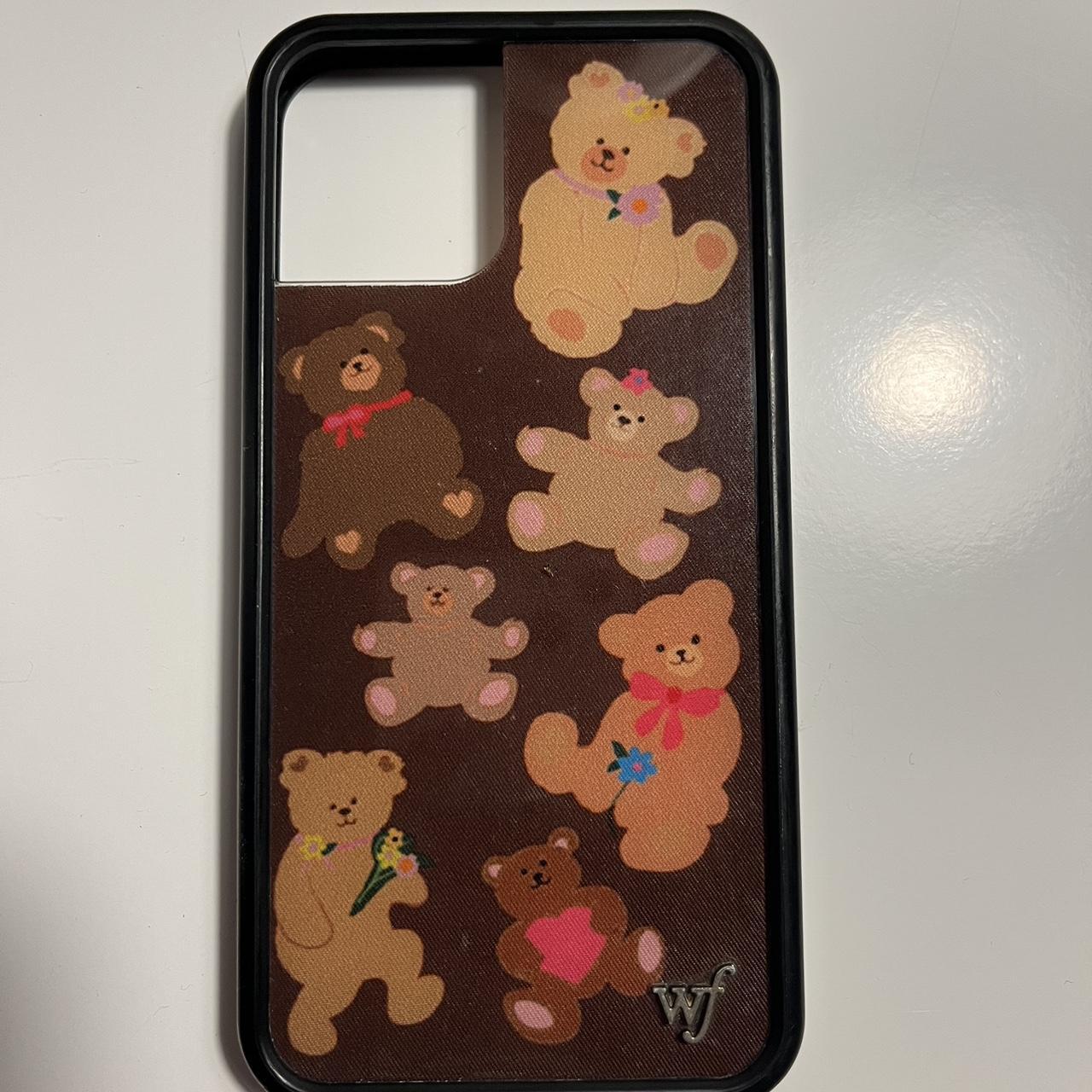 teddy bear wildflower case iphone 12 Depop