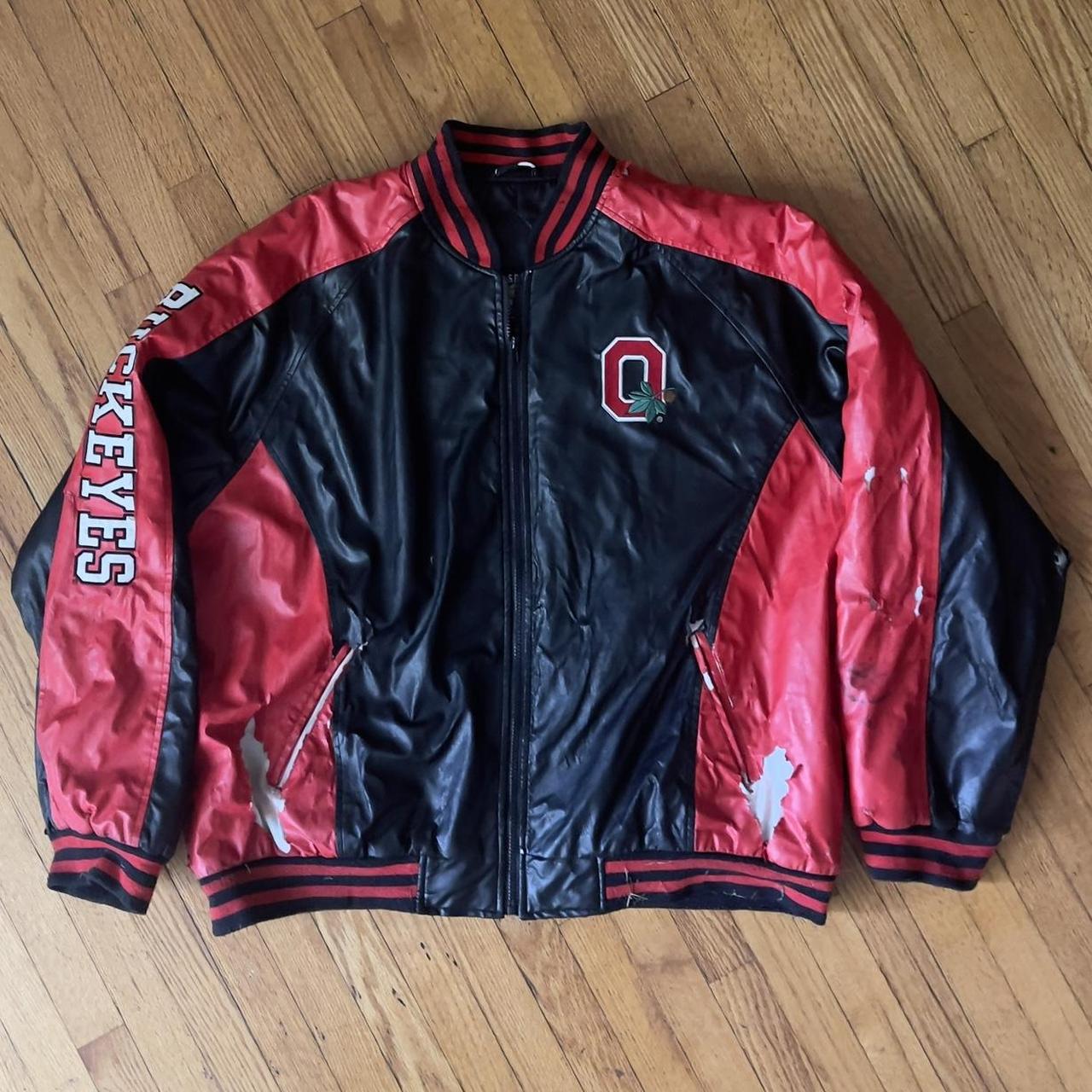 Vintage Ohio State Leather Jacket Some Flaws (Tears... - Depop